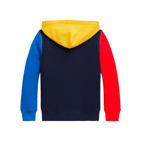 Polo Ralph Lauren Color Blocked Paint Splatter Logo Hoodie Sweatshirt Kids - Picture 2 of 4